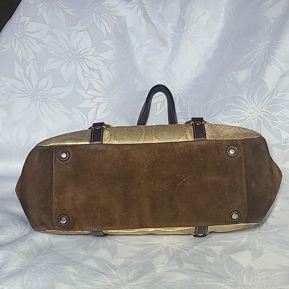 Coach Patchwork Patent Suede Signature C Jacquard Shopper Tote # F06Q-10388 - Picture 4 of 16